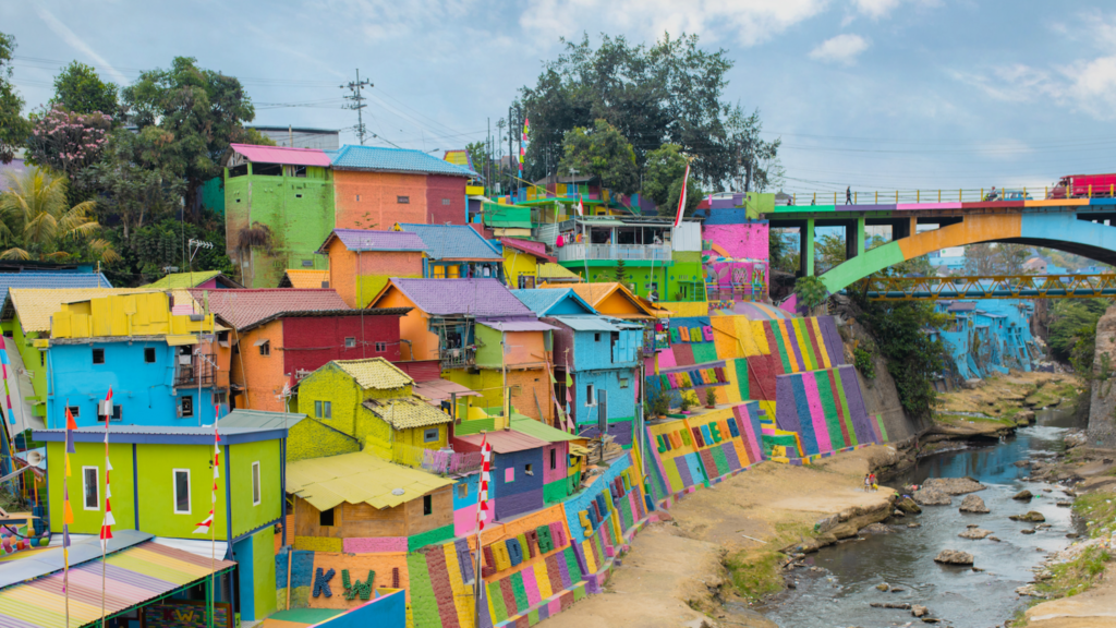 Rainbow Village in Jodipan, Java